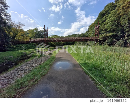 神奈川県大和市 泉の森公園 谷川 森林 貯水池 橋 水車 引地川 水源地 特別緑地保全 神奈川県大和市 泉の森公園 谷川 森林 貯水池 橋 水車 引地川 水源地 特別緑地保全 141966522