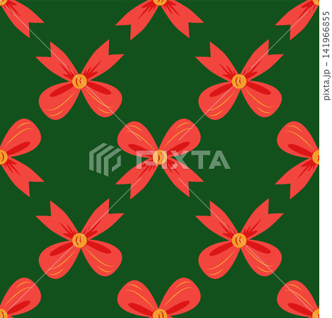 Red bow seamless pattern. Gift wrapping, holiday 141966855