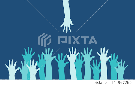 Illustration of raising a hand Illustration of raising a hand 141967260