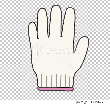 Work gloves with a pink accent at the wrist Work gloves with a pink accent at the wrist 141967739