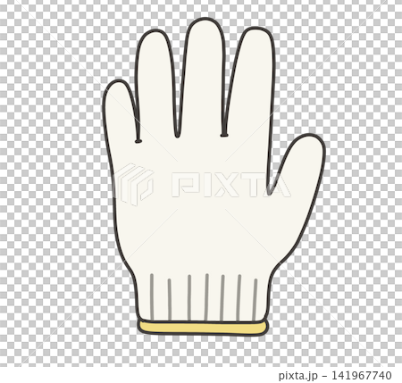 Work gloves with yellow accents at the wrists 141967740