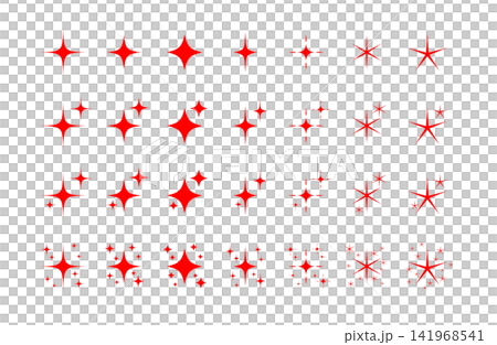 Hand-drawn style star illustration set (red) Hand-drawn style star illustration set (red) 141968541