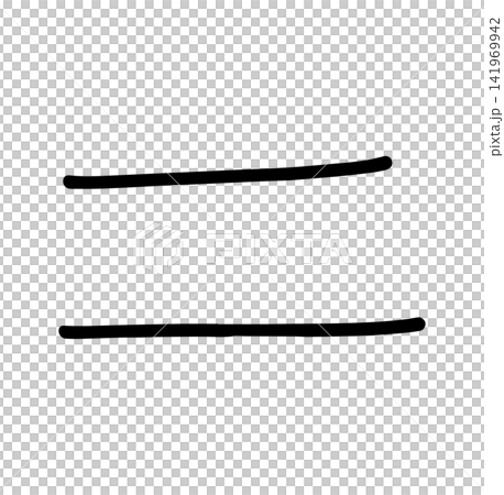 Hand-drawn style equals sign Hand-drawn style equals sign 141969942