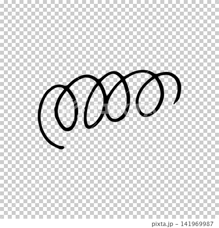 手描き風のくるくる線・なぐり書き 141969987