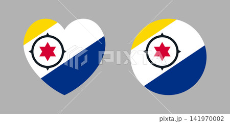 Flag of Bonaire round, heart badge, button. Set of Bonaire flag circle, heart icon, sticker. Flag Bonaire banner, background. Flag of Bonaire round, heart badge, button. Set of Bonaire flag circle, heart icon, sticker. Flag Bonaire banner, background. 141970002