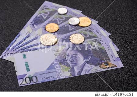 Peruvian paper currency cash sol for payments and settlements. Peruvian cash 141970151