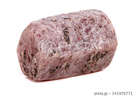 Macro mineral stone Ruby in the breed a white background Macro mineral stone Ruby in the breed a white background 141970771