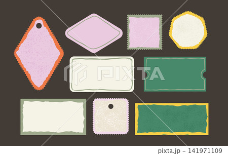 Retro Label Frame Vector Set Blank Tag Sticker Badge Vintage Collection Retro Label Frame Vector Set Blank Tag Sticker Badge Vintage Collection 141971109