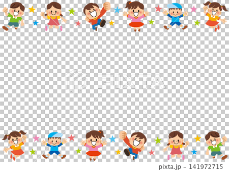 子供,フレーム,友達,学校,応援,元気,笑顔,誕生日,メッセージ,楽しい,小学生,お知らせ,飾り枠, 141972715