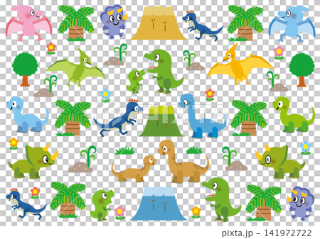 恐龍、動物、暴龍、三角龍、圖案、翼龍、腕龍、副櫛龍 恐龍、動物、暴龍、三角龍、圖案、翼龍、腕龍、副櫛龍 141972722