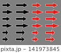 白線あり矢印バリエーションセット_黒と赤 141973845