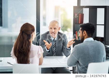 Performance, review and boss with employees in office, smile and feedback on productive, work and partnership on deal. Happy, CEO and recruitment of man and woman in business, corporate and project Performance, review and boss with employees in office, smile and feedback on productive, work and partnership on deal. Happy, CEO and recruitment of man and woman in business, corporate and project 141974743