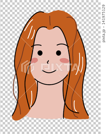 長髮女子的臉部插圖 長髮女子的臉部插圖 141975129