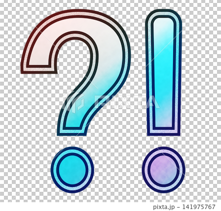 彩虹漸層“?!”標記和圖標插圖素材,用於提問/驚訝 彩虹漸層“?!”標記和圖標插圖素材,用於提問/驚訝 141975767