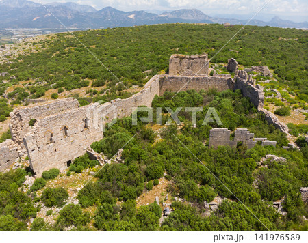 Ruins of antique Sillyon fortress at Turkiye Ruins of antique Sillyon fortress at Turkiye 141976589