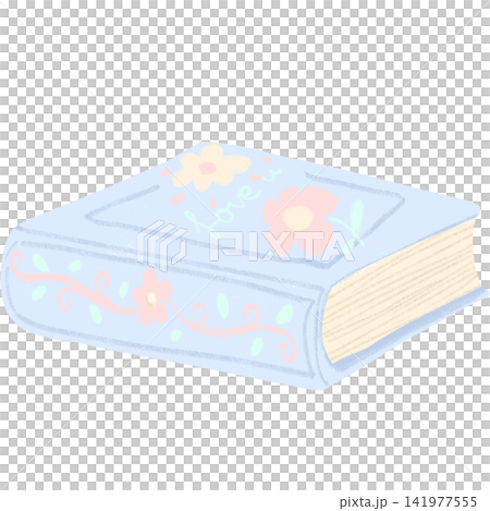 Cute_Pastel_Book_Blue_With_Flowers_Pink_Clipart 141977555