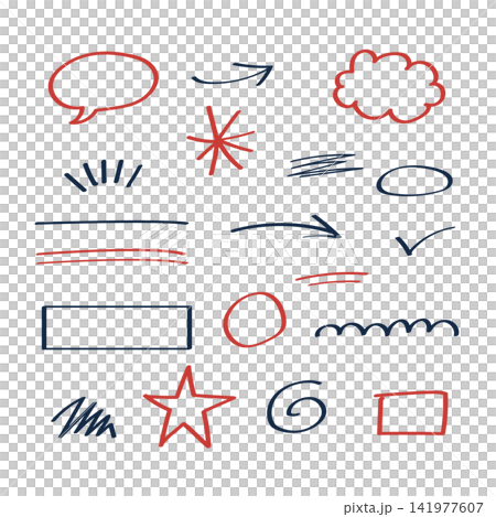 Hand-drawn speech bubble decorative illustration set 141977607