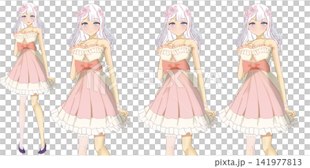 桜の女の子のキャラクターtrpg・ゲーム全身立ち絵 - アニメ・漫画風イラストセット 桜の女の子のキャラクターtrpg・ゲーム全身立ち絵 - アニメ・漫画風イラストセット 141977813