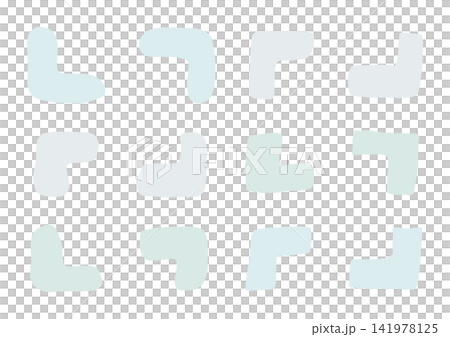 一組隨意勾勒的L形圖形(藍色調) 一組隨意勾勒的L形圖形(藍色調) 141978125