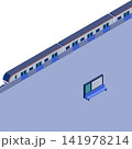 ホームドアを設置し、安全対策を講じた電車と駅のホームのイラスト 141978214