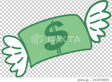 Doodle Illustration of Flying Dollar Bill Doodle Illustration of Flying Dollar Bill 141978695