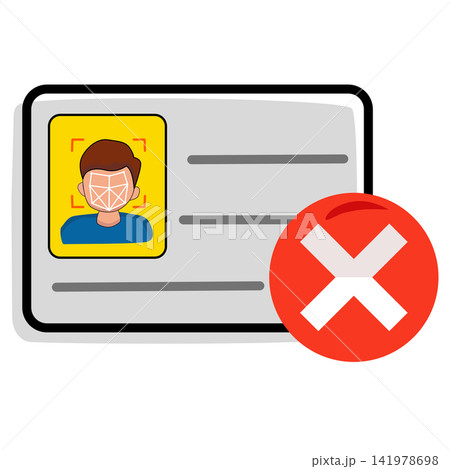 Failed Facial Recognition Identity Verification Illustration 141978698