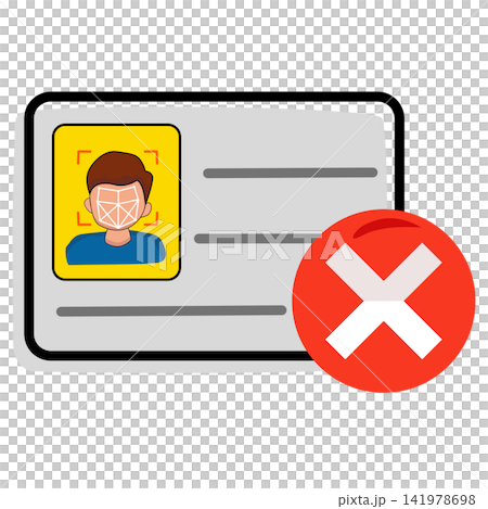 Failed Facial Recognition Identity Verification Illustration 141978698