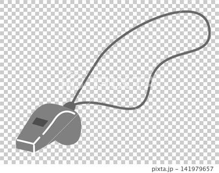 ホイッスルのイラスト 救助を呼ぶ防災笛・ストラップ付き ホイッスルのイラスト 救助を呼ぶ防災笛・ストラップ付き 141979657
