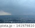 天気急変の空 ゲリラ雷雨の雨柱が迫る夏の都市風景 141979810