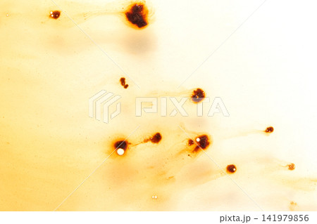 Bright Pale Surface Marked By Concentrated Rust Colored Burns And Trailing Smudges In Macro Studio Bright Pale Surface Marked By Concentrated Rust Colored Burns And Trailing Smudges In Macro Studio 141979856