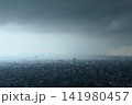 天気急変の空 ゲリラ雷雨の雨柱が迫る夏の都市風景 141980457