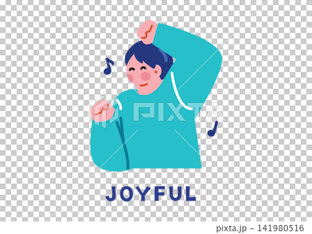 ポジティブな感情を表す英語学習用イラスト ポジティブな感情を表す英語学習用イラスト 141980516
