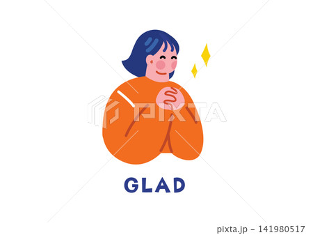 ポジティブな感情を表す英語学習用イラスト ポジティブな感情を表す英語学習用イラスト 141980517