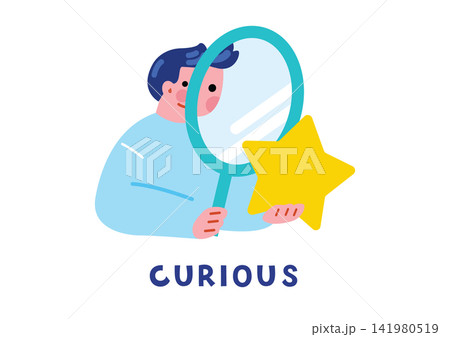 ポジティブな感情を表す英語学習用イラスト ポジティブな感情を表す英語学習用イラスト 141980519
