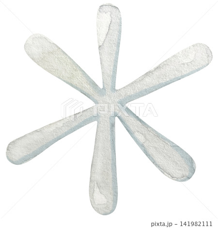 Watercolor White Snowflake Illustration for Winter and Christmas Designs 141982111
