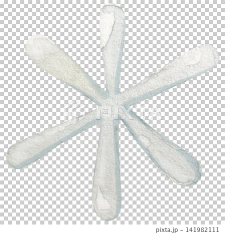 Watercolor White Snowflake Illustration for Winter and Christmas Designs Watercolor White Snowflake Illustration for Winter and Christmas Designs 141982111