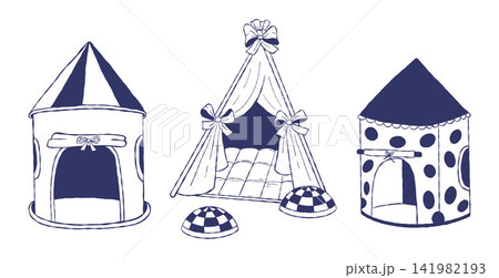 Sensory Integration Play Tent for Autism. Occupational Therapy Calming Den. Children Playhouse for Special Needs, ADHD, Overload Relief and Solitude. Vector Illustration. Isolated Hand Drawn Sensory Integration Play Tent for Autism. Occupational Therapy Calming Den. Children Playhouse for Special Needs, ADHD, Overload Relief and Solitude. Vector Illustration. Isolated Hand Drawn 141982193