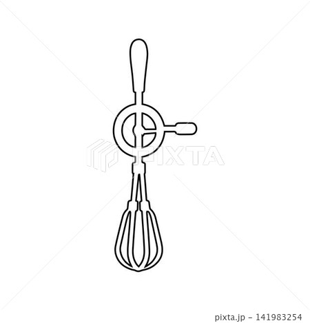 egg beater whisk outline kitchen tool isolated on white background egg beater whisk outline kitchen tool isolated on white background 141983254