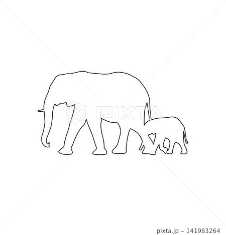 Elephant outline animal symbol illustration Elephant outline animal symbol illustration 141983264