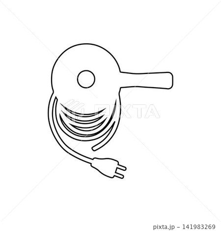extension cord reel outline icon electrical cable wire storage utility equipment illustration 141983269