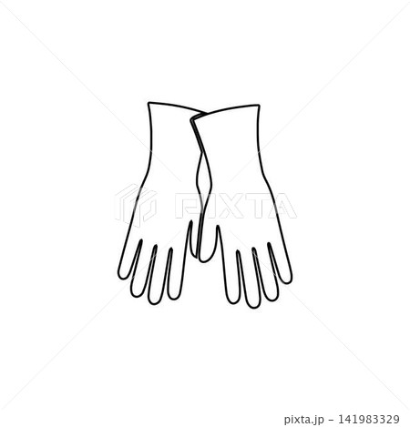 gardening gloves outline icon protective gear hand safety illustration 141983329