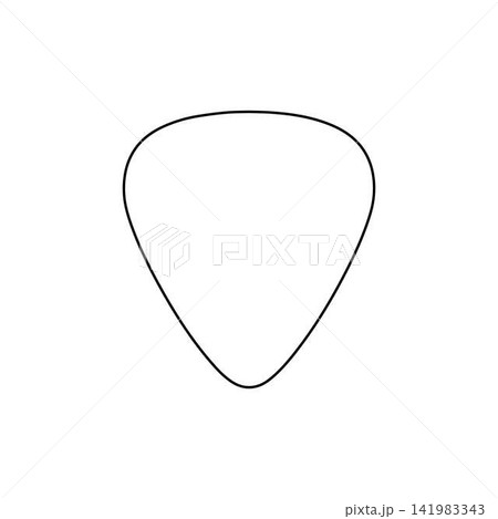 guitar pick plectrum outline music accessory isolated on white background 141983343