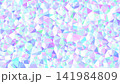 カラフルな青と紫のホログラム風ポリゴンデザイン幾何学模様背景 141984809