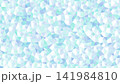 青のホログラム風ポリゴンデザイン幾何学模様背景 141984810