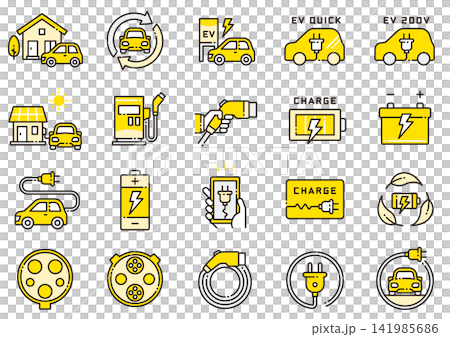 HV/EV Icon 03: Hybrid and Electric Vehicles Icon HV/EV Icon 03: Hybrid and Electric Vehicles Icon 141985686