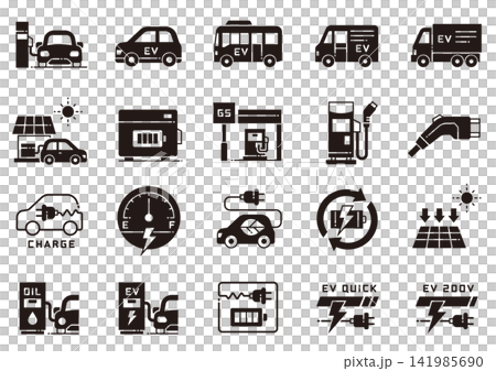 HV/EV Icon 05: Hybrid and Electric Vehicles Icon HV/EV Icon 05: Hybrid and Electric Vehicles Icon 141985690