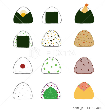 色々なおにぎりのイラスト 141985808