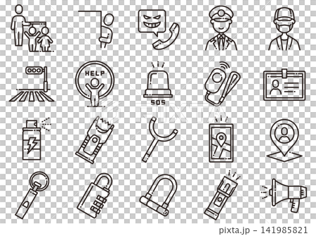 防犯・セキュリティアイコン04　Crime Prevention and Security Icon 141985821