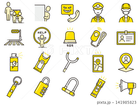 防犯・セキュリティアイコン06　Crime Prevention and Security Icon 141985823
