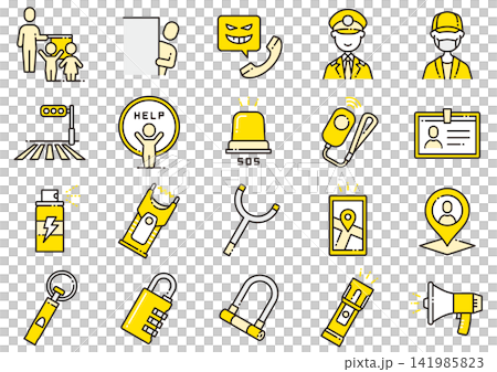 防犯・セキュリティアイコン06　Crime Prevention and Security Icon 141985823